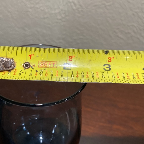 Set of 2, Retro Vintage, Libby Blue Tulip Wine/Water Glasses - Picture 7 of 7